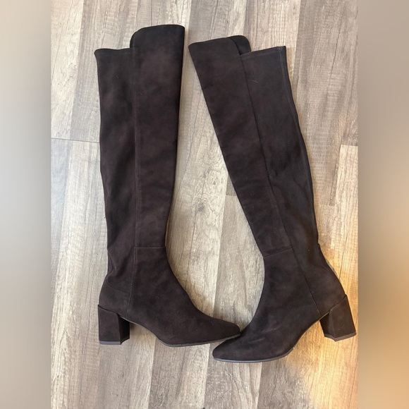 Stuart Weitzman ALLWAYHUNK 5050 Cola Brown Suede Over Knee Boot Sz 6 like new - Picture 2 of 7